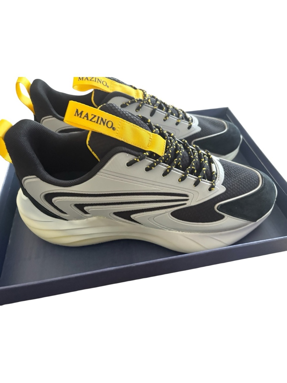 Mazino Krypton Sneakers Black, Grey, White and Yellow Size 11